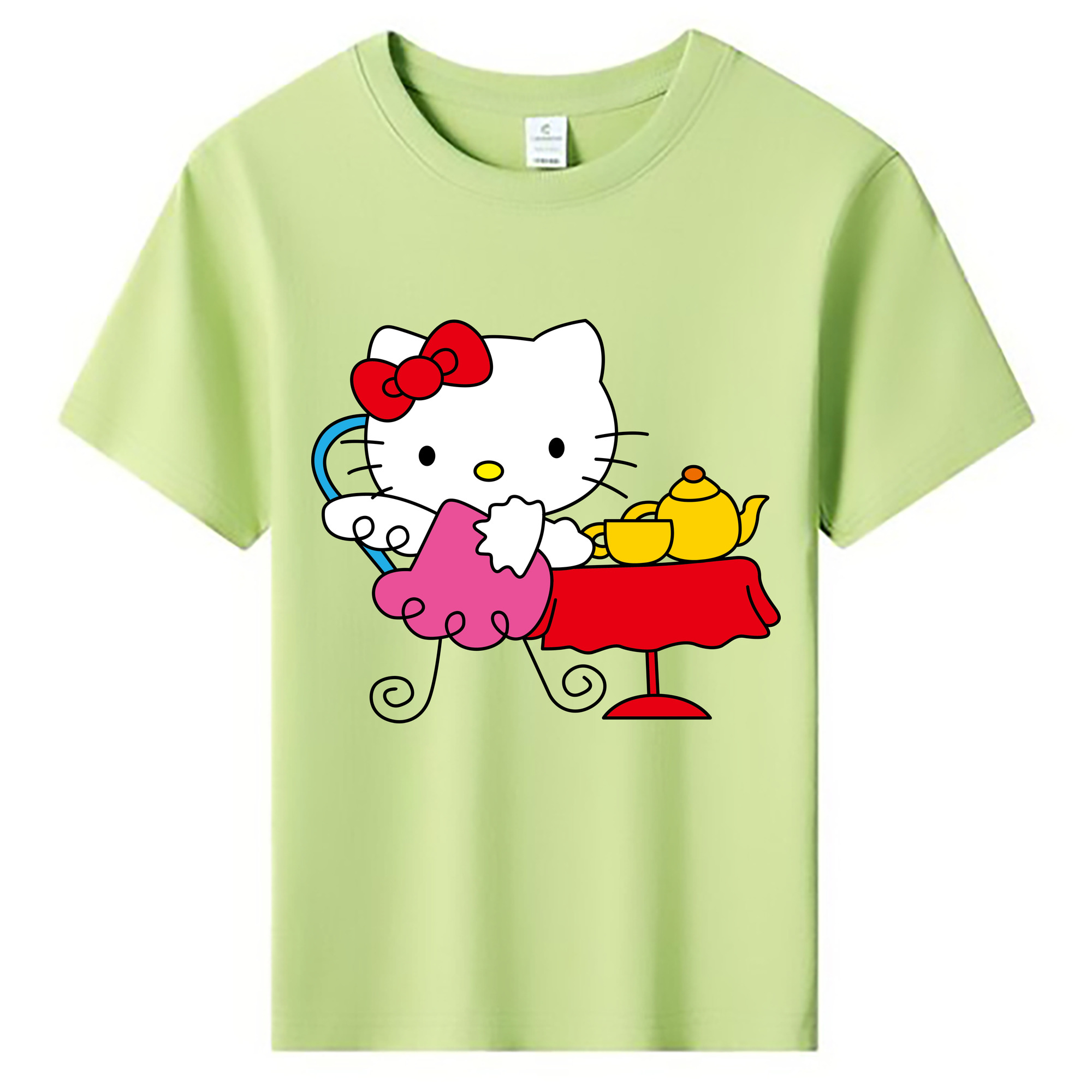 （画像用） Hello Kitty ハローキティ 綿100％キッズTシャツ（フロントプリント）
